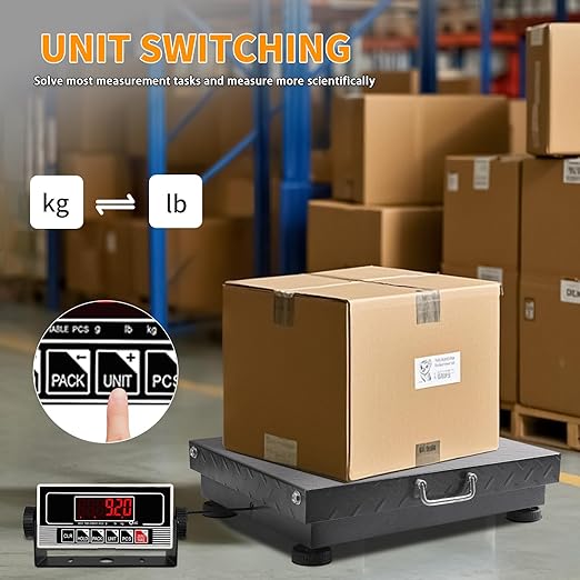 660lbs Heavy Duty Postal Scale with Steel, Ultra Durable Large Verstile Digital Shipping Scale, Scale for Packages/Pets/Luggage/Warehouse/Office/Orchard/Body Weight/Home/Commerce/Industry