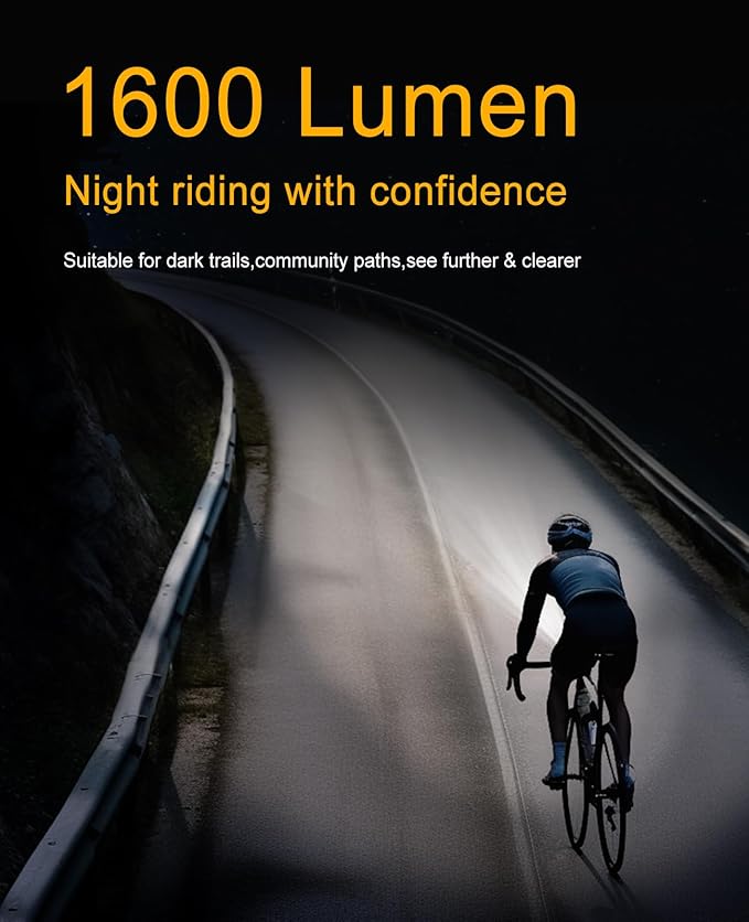 TOWILD Bike Lights for Night Riding,Compatible with Garmin/GoPro Mount,600 Lumen Bike Headlight,2000mAh Rechargeable Battery,Waterproof Bike Front Light for Commuter Cyclists-Fits All Bikes