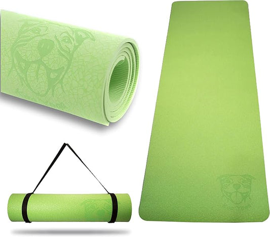 Mat-Essential Green TPE, Latex-free, Eco-friendly, Non-toxic, Non-slip, thick mat 6' x 2' x 8mm and a Donation to Charity