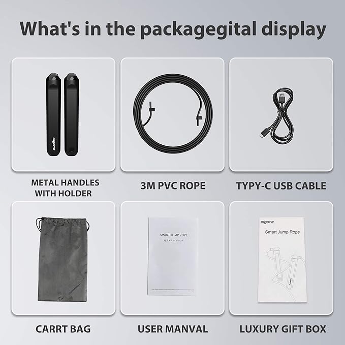 Jump Rope With Counter and App - Tangle-Free Rapid Speed Skipping Rope for Fitness, Home Exercise, Workout - Gifts for Adults, Women, Men, Kids