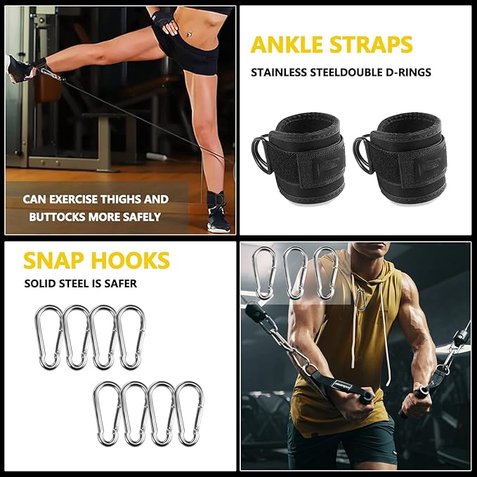 Cable Machine Attachment, LAT Pulldown Attachments, Home Gym Accessories, Triceps Pull Down Attachment