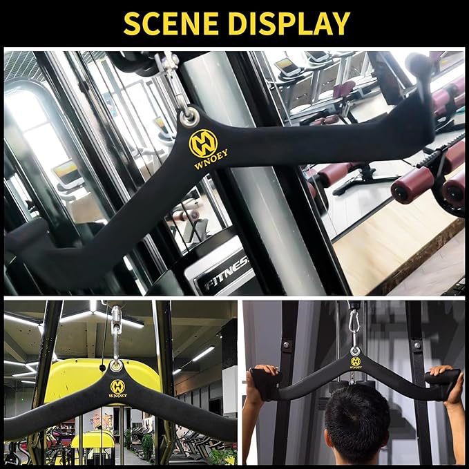 LAT Pulldown Attachment,Back Tricep Bar Strength Training,Handle Grips Lat Pull Down Bar Press Down Exercises,Cable Machine Accessories, Cable Back Attachments for Home Gym