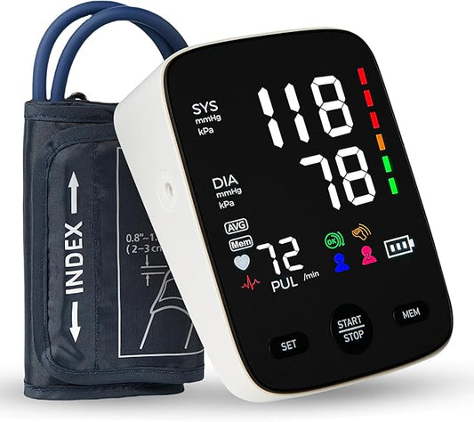 Blood Pressure Monitor, Automatic Upper Arm Blood Pressure Machine with 2x120 Readout, 9 to 17 Inch Adjustable Large Cuff 5 Inch Backlit Large Screen, Arrhythmia and Home Hypertension Detector