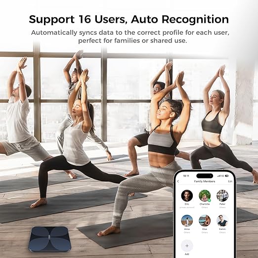 Yunmai Smart Scale with BMI, Body Fat, Muscle Mass, Body Weight, Body Fat Scale, 13 Body Composition Scale, Accurate Digital Bathroom Scale Bluetooth, Apple Health Compatible, Rechargeable 400lb