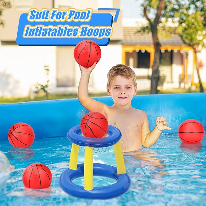Mini Basketball Set for Pop Shot Games - 6 Inch Premium Junior Basketballs, Great for Indoors & Outdoors, 4 PCS