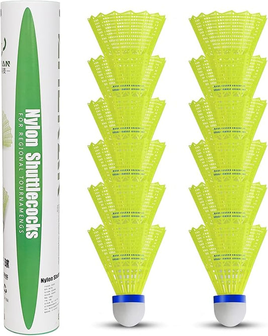 12-Pack Feather Badminton Shuttlecocks with Great Stability and Durability,Shuttlecock Indoor Outdoor Sports Hight Speed Training Badminton Birdie Balls