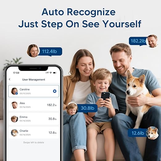 GE Scale with BMI Body Fat: Muscle Mass, Digital Bathroom Weight Scales with Trend, Smart Body Composition Analysis, Bluetooth Eletronic Weighing Machine for People, Accurate 500lb Capacity