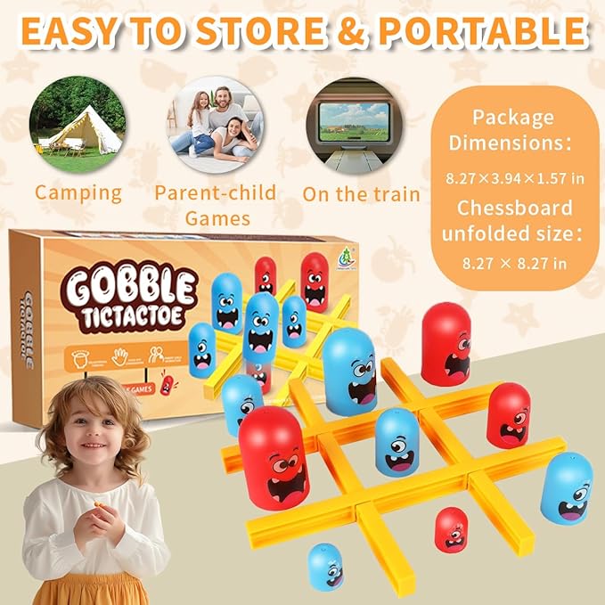 Tic Tac Toe Game for Kids and Family,Fun Strategy Board Game,Strategy Head to Head Games,Puzzle Game Suitable for All Age Groups.