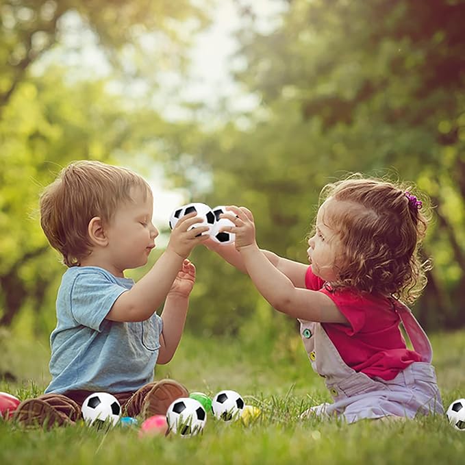 Mini Soccer Stress Balls 96 Pcs 2'' Inch Foam Sports Stress Ball Bulk for Kids Adults Small Soccer Party Favors Stress Anxiety Relief Relaxation Squeeze Ball for Party Decor School Carnival Reward