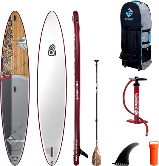Boardworks SHUBU SUP - All Water Inflatable Stand-Up Paddle Board - SUP Includes Complete Kit with Paddle, Backpack Carry Bag, Leash, Dry Bag and Pump