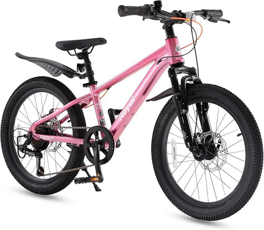 RoyalBaby Kids Mountain Bike for Boys and Girls, Ultra-Light Aluminum 20-24 Inch Wheel Bicycle for 6-14 Years Old Children, 7/21-Speeds Drivetrain