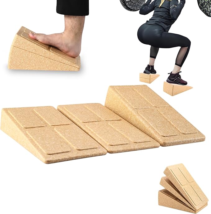 Slant Board Squat Wedge for Calf Stretching,3 Pcs 12" x 6.3" Foot Stretcher Balance Board for Plantar Fasciitis, Adjustable Foam Slant Board Wedge Great for Exercises