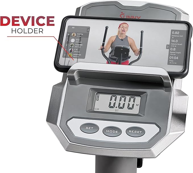 Sunny Health & Fitness Smart 2-in-1 Upright Elliptical Full-Body Exerciser, Home Cross-Training Arm/Leg Cardio Workout Machine, Optional Free SunnyFit App Bluetooth Link or Electro-Magnetic Resistance