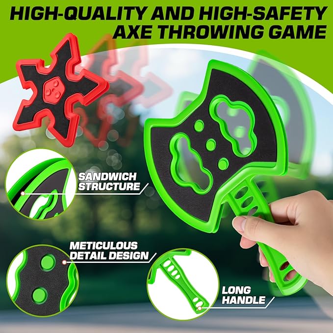 Axe Throwing Target Game for Backyard with 8 Throwing Axes Set,Indoor &Outdoor Activities for Kids,Hunting Games for Family, Birthday Gift for Boys Girl, Carnival Games