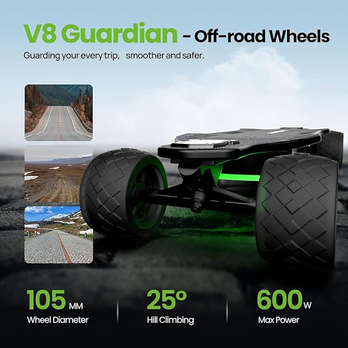isinwheel V4/V6/V6pro/V8/V10 Electric Skateboard with Remote, 250W/450W/500W/1200W/3000W Brushless Motor, 9Mph/12Mph/30 Mph /32Mph Top Speed, Electric Longboard for Adults &Teens