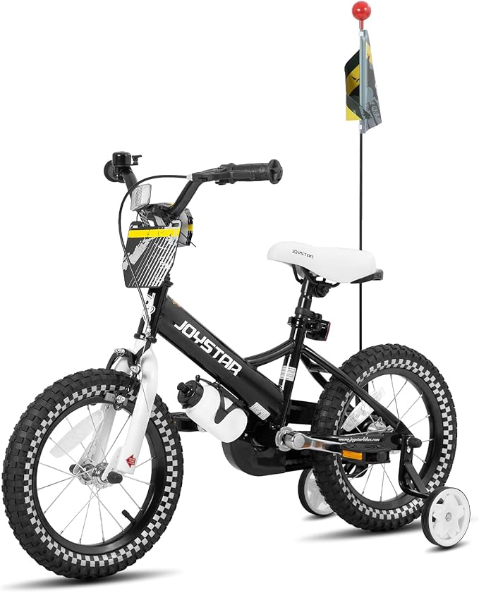 JOYSTAR Little Daisy Kids Bike for Girls Boys Ages 2-7 Years, 12 14 16 Inch Girls Bikes with Doll Bike Seat & Streamers, Boys Bike with Flag & Number Plate, Multiple Colors