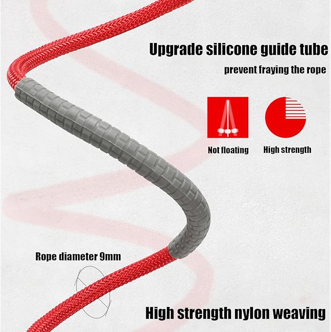 16 FT Long Jump Rope for Kids Adults,Double Dutch Jump Rope,Adjustable Skipping Ropes with High-strength Nylon Braided Rope Core,360°Rotation Not Entangled,Long Enough for 2-4 Jumpers.Red