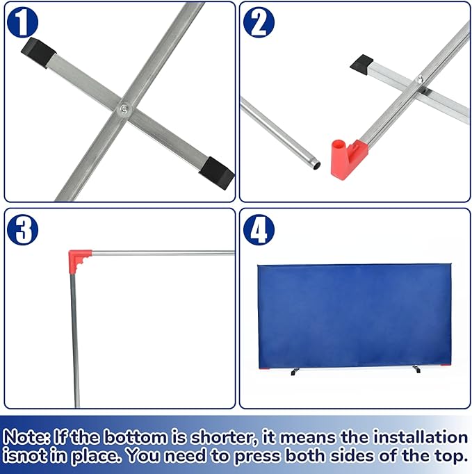 4pcs Portable Table Tennis Barrier - 55"x29.5" Durable 420D Oxford Cloth Baffle for Quick Ball Pickup | Professional Surround Block for Court, Training & Home Use