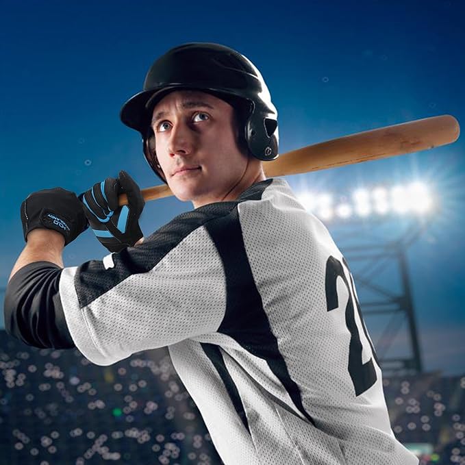 HANDLANDY Baseball Batting Gloves for Adult Youth, Grip Breathable Softball Batting Gloves Fit Men Kids Boys Girls