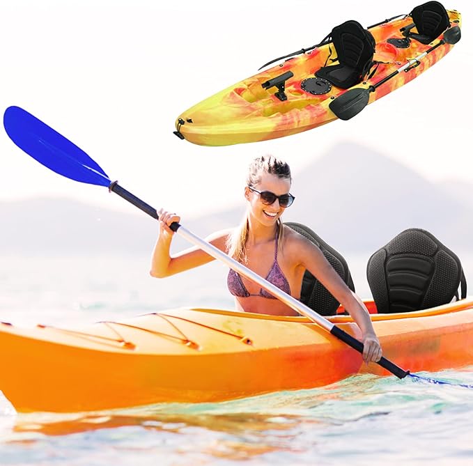 HLOGREE Kayak Seats - 1/2 Pck, Thicken Padded Seat Cushion with Back Support, Canoe & Ocean Sup Compatible