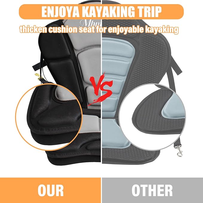 Thickened Kayak Seat,kayak seats with back supportโ Cushioned Canoe Backrest with Sit-On-Top Design, Padded Back Support for SUP Paddle Boards, Rafting, Fishing