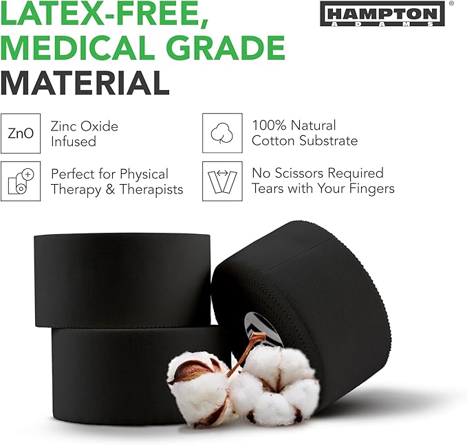 Hampton Adams | Official BJJ Partner | As Seen on Shark Tank | Bulk Athletic Sports Tape (32-Pack, 45ft) | Easy Tear & No Sticky Residue | Strong Support for Athletes Trainers Injury Wraps