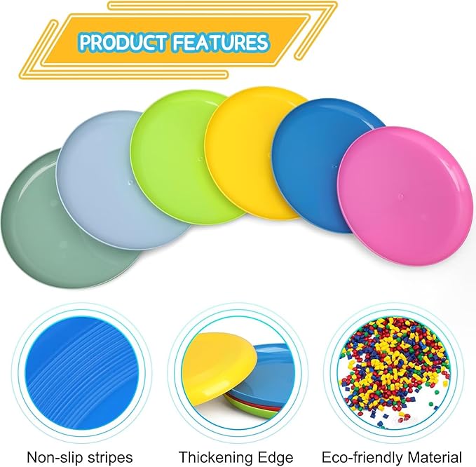 Thick 8" Flying Disc Sport Trainning Disc Toy, Beach Toy Outdoor Accessories for Backyard Lawn Park, Birthday Gift Set for Kids Boys Girls, Throwing and Catching Activities