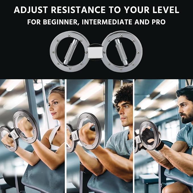 EILISON Rotating Burn Machine 12 LB, Rotating Arm Machine 360 Degree Rotating Grips, Multifunctional Spinning Burn Rotator Machine for Forearm Trainer, Boxing, Workouts (Silver)