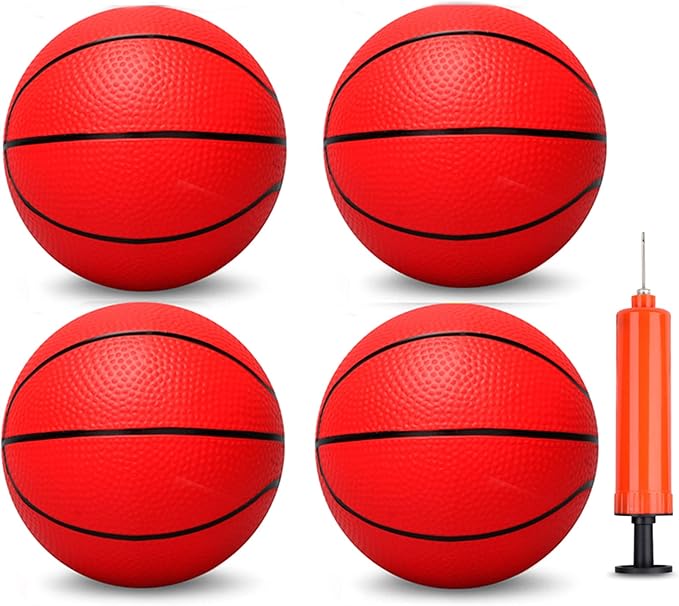 Mini Basketball Set for Pop Shot Games - 6 Inch Premium Junior Basketballs, Great for Indoors & Outdoors, 4 PCS