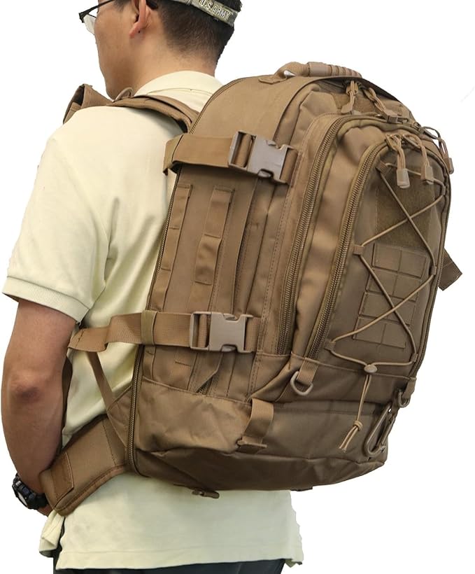 Expandable 40-64L Military Tactical Backpack 3 Day Bag Hiking Gym Sport Camping