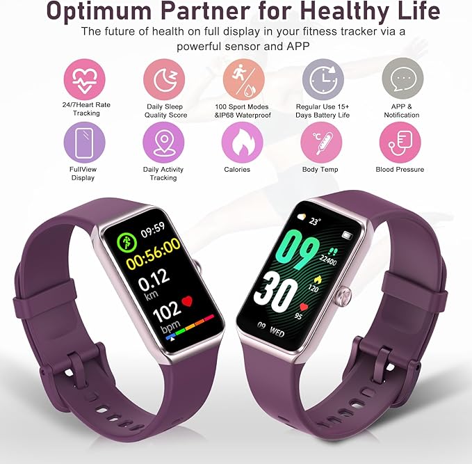 Fitness Tracker with Step Counter/Calories/Stopwatch, Activity Tracker, Health Tracker with Heart Rate Monitor, Sleep Tracker,1.47 Touch Color Screen, Pedometer Watch for Women Men