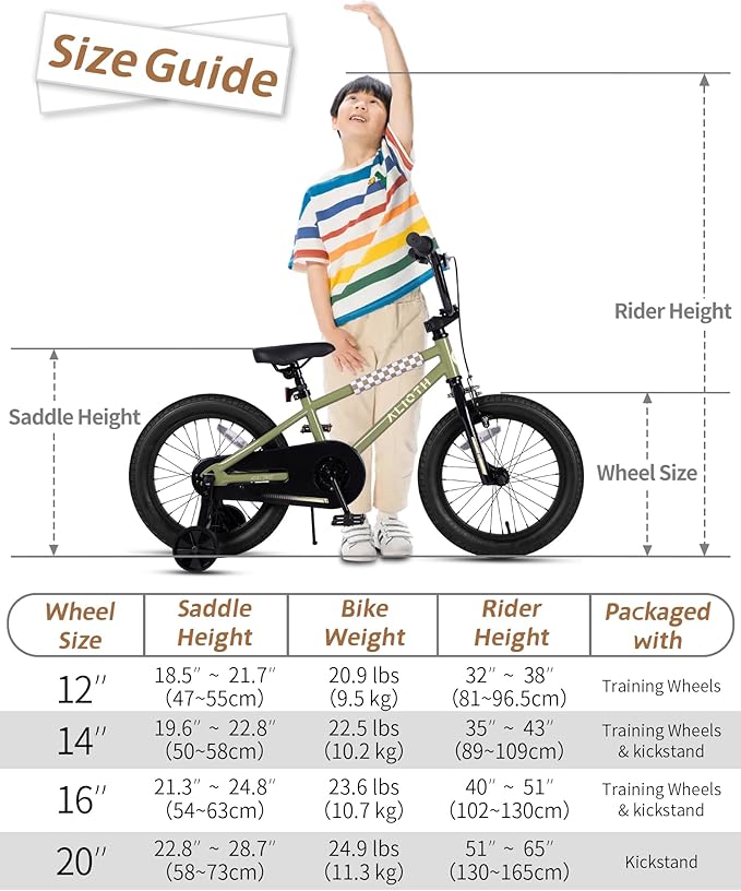 BMX Style Kids Bike for 2-8 Years Old Boys Girls Toddlers 12 14 16 Inches Bicycle with Training Wheels Coaster Brake, Multiple Color