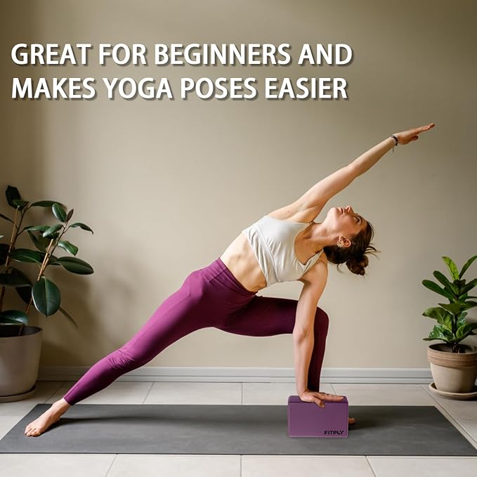 Yoga Blocks 2 Pack - Non-Slip Yoga Brick & Foam Blocks Yoga Set, High-Density Pilates Block for Stretching, Meditation, and Exercise Blocks Foam, Ideal for Deep Poses
