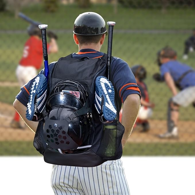 | Baseball Bag Softball Bat Bag, Double-layer Baseball Backpack Adult with Gear Klip To Hold Baseball Glove, Baseball Essential Gear, Youth Baseball Bag for Boys, Girls, Baseball Accessories
