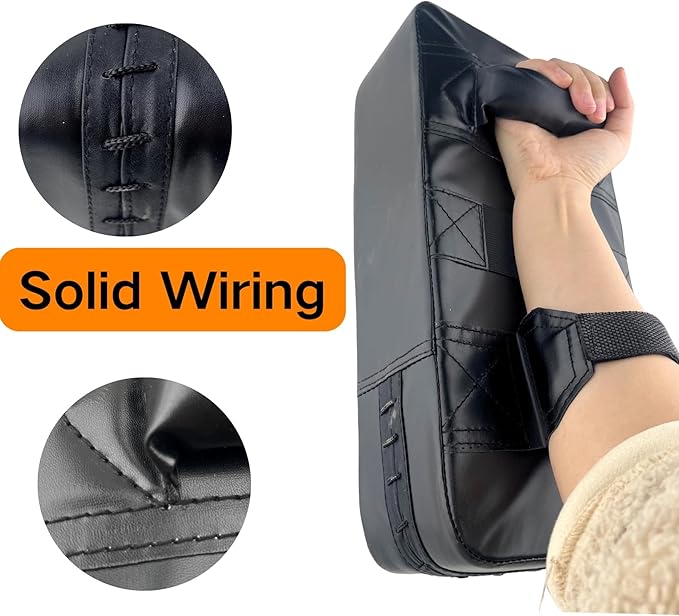 TLBTEK Taekwondo Kick Shield - Muay Thai MMA Karate Kickboxing Training Pads - Curved Leather Strike Shield