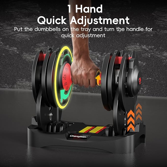 Upgraded Adjustable Dumbbells Set 52.5 lbs/25 lbs, 15/9 Weights Dumbbell Set, Quick Adjustable Dumbbells For Men Women Home Gym with Anti-Slip Handle, Safe and No Falling