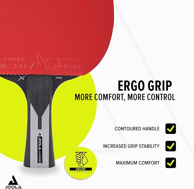 JOOLA Table Tennis Bat Carbon X Pro ITTF Approved Professional Competition Ping Pong Racket Black/Grey 2.0 MM Sponge