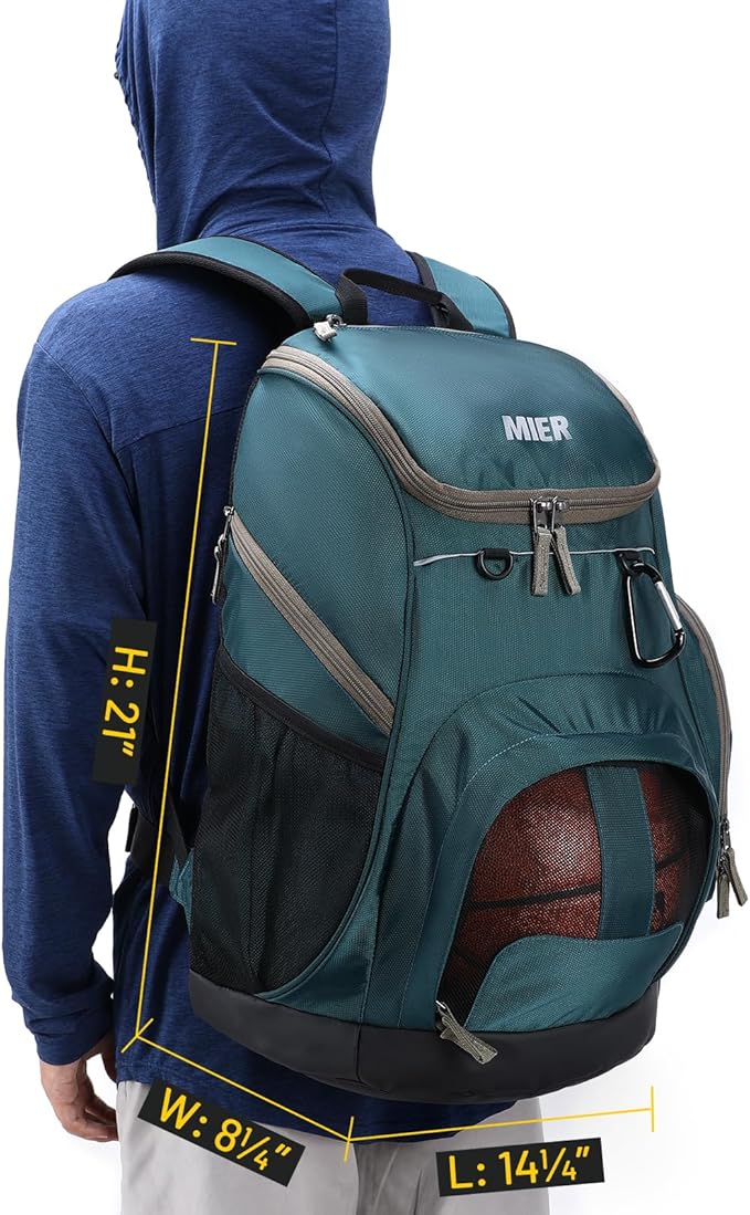 MIER Gym Backpack 40L Basketball Backpack with Ball Compartment & Shoes Storage Multi-Functional Sports Soccer Bag Large Equipment Back Pack Volleyball Backpacks for Men Women