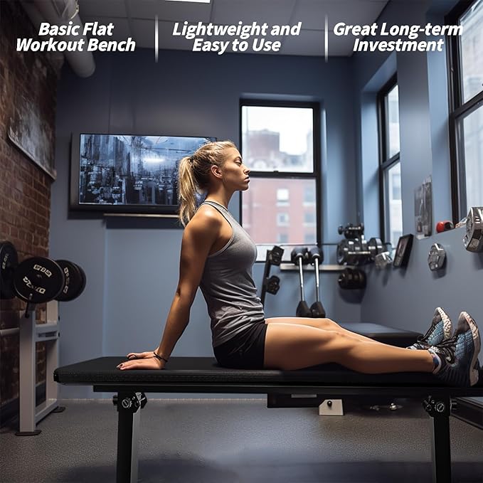 Flat Bench, Flat Weight Workout Exercise Bench Easy,Assembly,Foldaway Bench for Adjustable Dumbbells or an Adjustable Dumbbell Set,Strength Training Bench Press