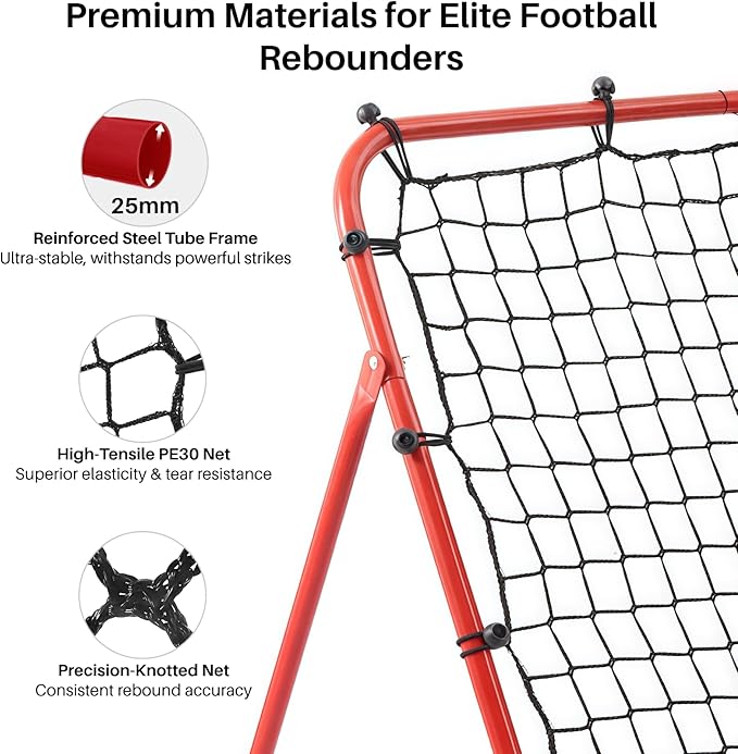 Soccer Rebounder Net - Portable Bounce Back Trainer for Soccer, Baseball, Softball & Lacrosse | Adjustable Practice Target Pitchback Net for Backyard Training Equipment Gift for Kids & Adults