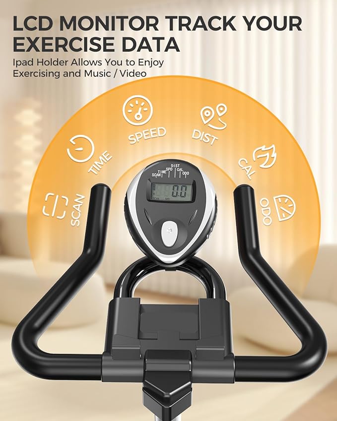 pooboo Exercise Bike, Adjustable Magnetic/Brake Pad Resistance Silent Belt Drive, Indoor Cycling Bike for Home Cardio, Fitness Stationary Bike with 350lbs/300lbs Weight Capacity &Upgraded Version Seat