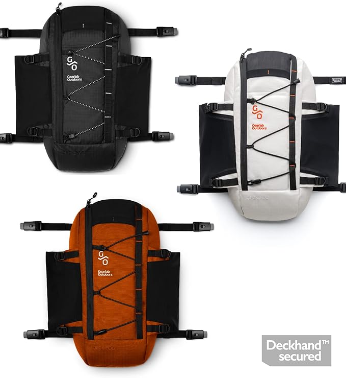 Gearlab Deck Pod 2 - Kayak Deck Bag, Deckhand system (Holds Paddle Float, Bilge Pump)