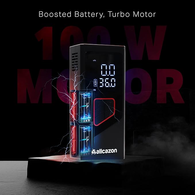 Tire inflator Portable Air Compressor, 150PSI Portable inflator for Car, Air Pump for Car Tires with Tire Pressure Gauge Tools, Smart Pump Tire inflator, Motorcycle & Bike