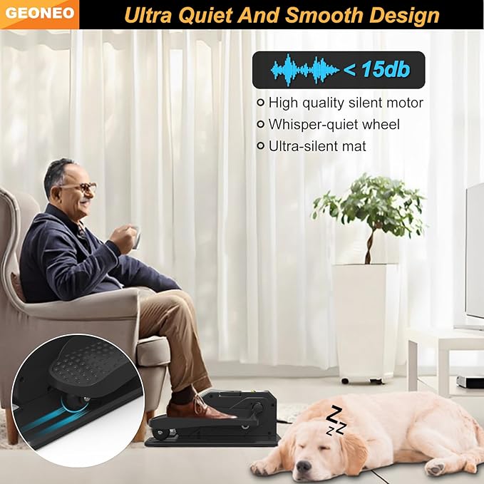 Under Desk Elliptical Machine, Electric Ellipse Leg Exerciser for Senior, Quiet & Portable Seated Pedal Exerciser with Remote Control, Manual & Auto Mode, 12 Adjustable Speeds