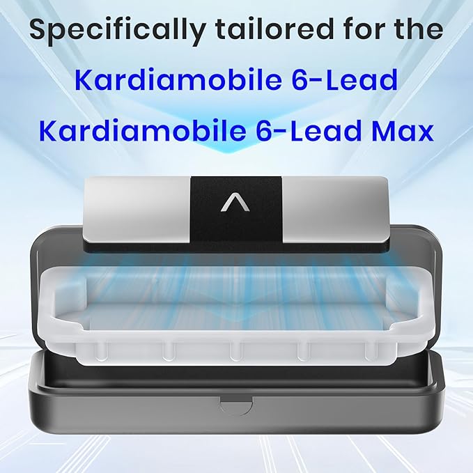 KardiaMobile 6L Case Compatible with 6L Max, Portable Carry Case for EKG Kardiamobile 6L Heart Monitor with Silicone Pad