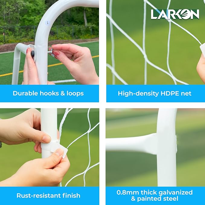 12x6 Ft Kids Soccer Goal for Backyard - Tournament-Style Soccer Net with Galvanized & Rust Free Steel Frame, 36 Straps, Stakes & Carry Bag – All-Weather Portable Goal for Kids for Training