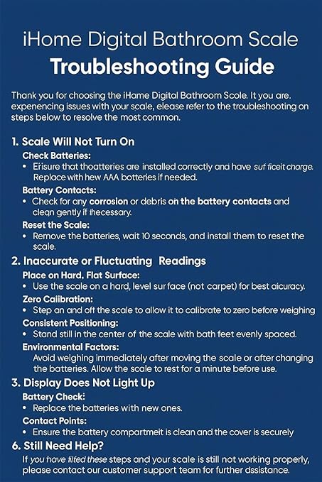 iHome Digital Scale, Bathroom Scale, Batteries Included, Scale Body Weight, Weight Scale, Bathroom Scales for Weight, Digital Scales for Body Weight (Black)