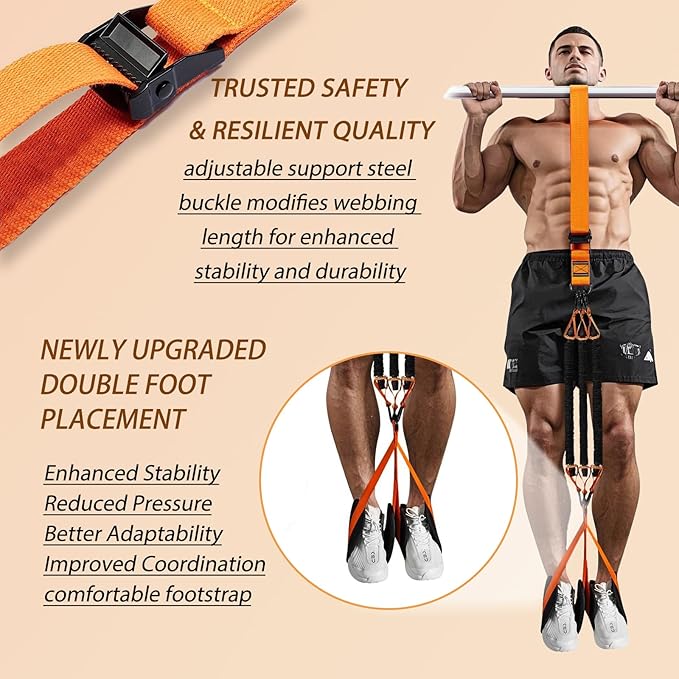 Pull Up Assistance Bands, Heavy Duty Resistance Bands for Pull Up Bar, Adjustable Weight/Size with Fabric Feet/Knee Rest, Bands for Pull Up Assist for Strength Training