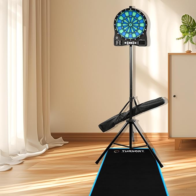 Turnart Dart Board Stand,Dart Board Outdoor Holder 3.7KG Duty Portable Dartboard Stands for Adults, Dartboard Accessories Adjustable Height 106cm to 200cm