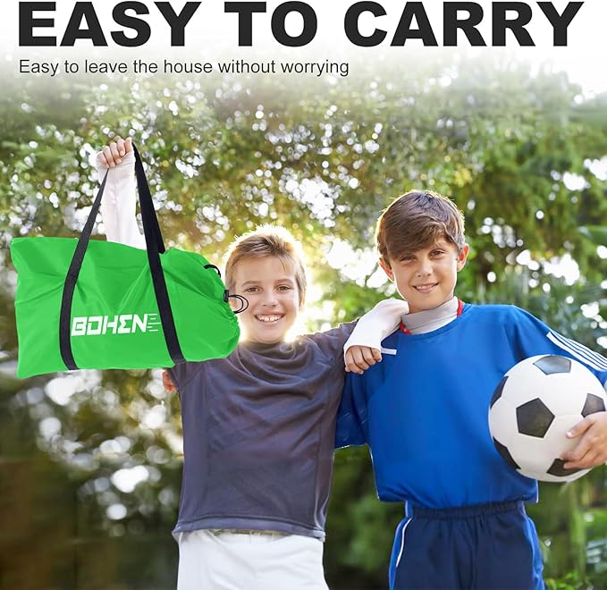 BOHEN 11x5.5 FT/9x5 FT/6x4 FT Portable Metal Soccer Goal for Backyard with Carry Bag - Fun for Outdoor Indoor Training Games for Kids and Adult, Easy Storage and Transportation